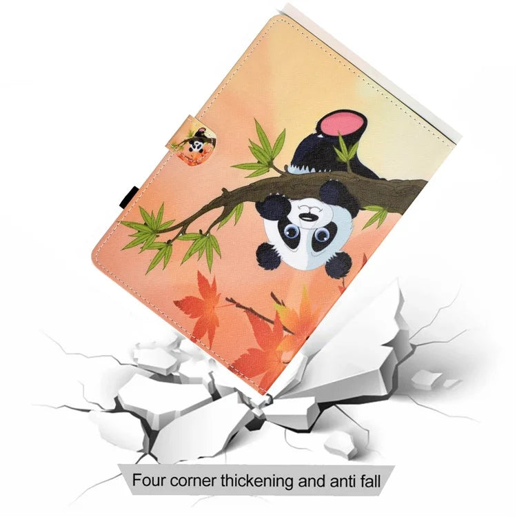 For Samsung Galaxy Tab A9+ Pattern Printing Stand Cover PU Leather Card Holder Tablet Case