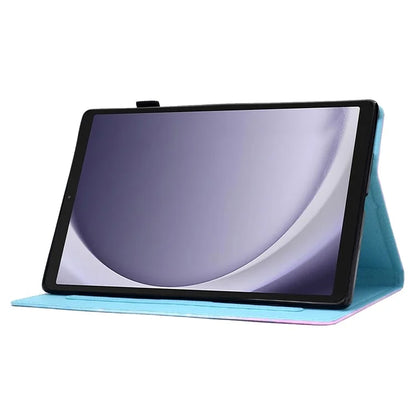 For Samsung Galaxy Tab A9+ Pattern Printing Stand Cover PU Leather Card Holder Tablet Case