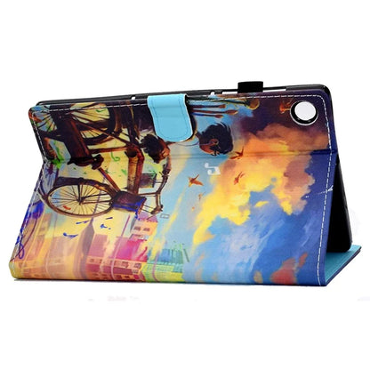 For Samsung Galaxy Tab A9+ Pattern Printing Stand Cover PU Leather Card Holder Tablet Case