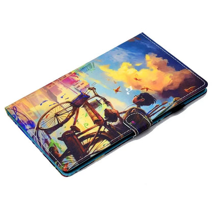 For Samsung Galaxy Tab A9+ Pattern Printing Stand Cover PU Leather Card Holder Tablet Case
