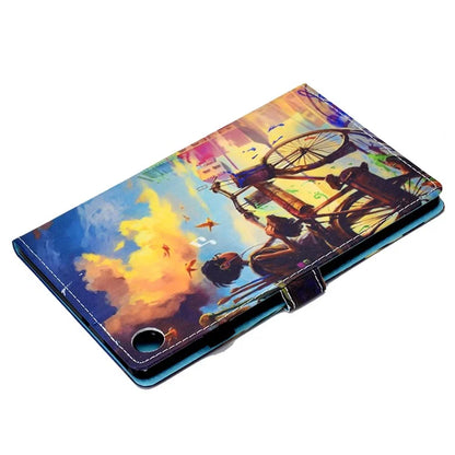 For Samsung Galaxy Tab A9+ Pattern Printing Stand Cover PU Leather Card Holder Tablet Case