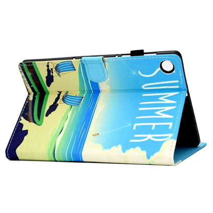 For Samsung Galaxy Tab A9+ Pattern Printing Stand Cover PU Leather Card Holder Tablet Case