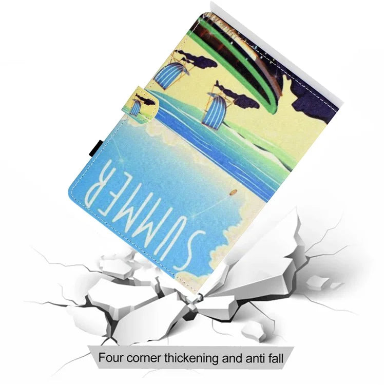 For Samsung Galaxy Tab A9+ Pattern Printing Stand Cover PU Leather Card Holder Tablet Case