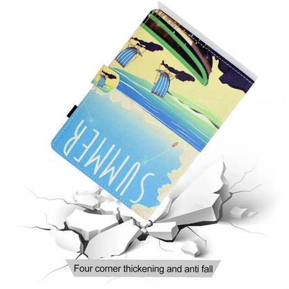 For Samsung Galaxy Tab A9+ Pattern Printing Stand Cover PU Leather Card Holder Tablet Case