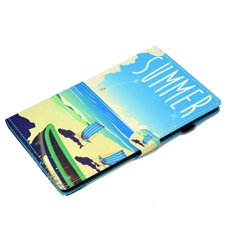 For Samsung Galaxy Tab A9+ Pattern Printing Stand Cover PU Leather Card Holder Tablet Case