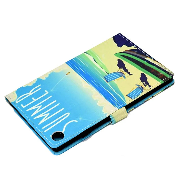 For Samsung Galaxy Tab A9+ Pattern Printing Stand Cover PU Leather Card Holder Tablet Case