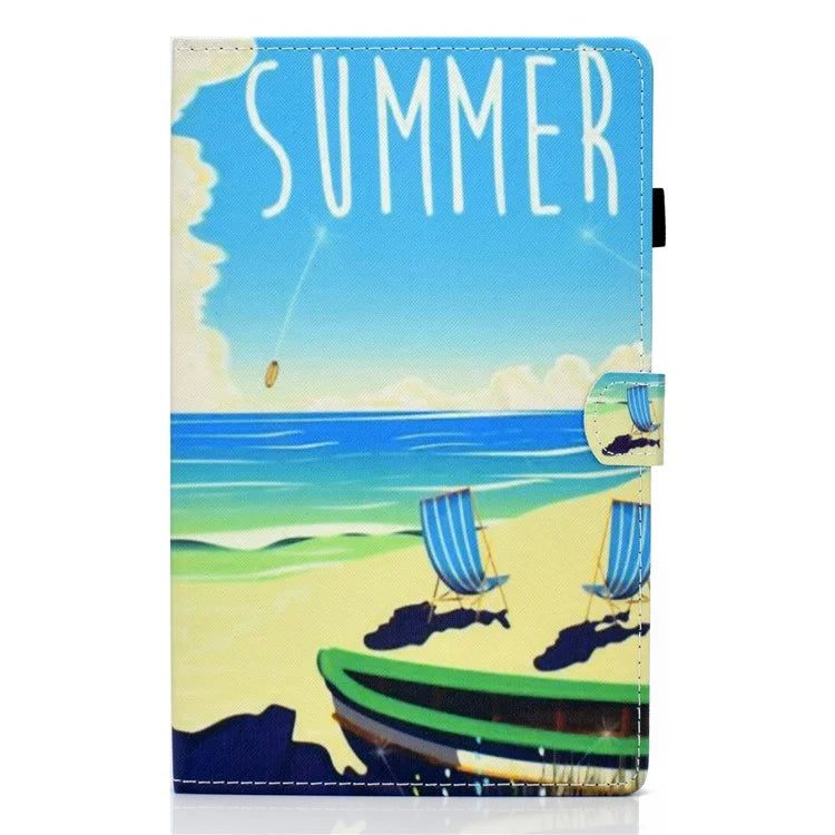 For Samsung Galaxy Tab A9+ Pattern Printing Stand Cover PU Leather Card Holder Tablet Case