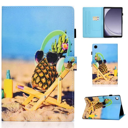 For Samsung Galaxy Tab A9+ Pattern Printing Stand Cover PU Leather Card Holder Tablet Case