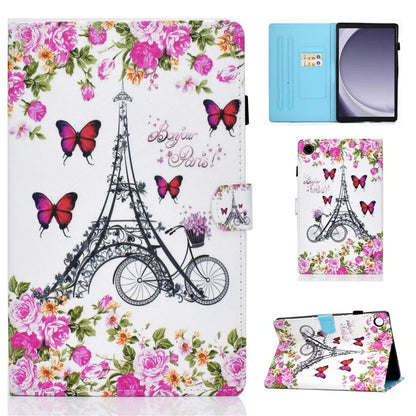 For Samsung Galaxy Tab A9+ Pattern Printing Stand Cover PU Leather Card Holder Tablet Case