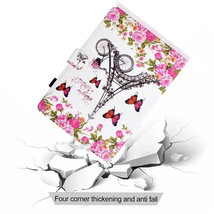 For Samsung Galaxy Tab A9+ Pattern Printing Stand Cover PU Leather Card Holder Tablet Case