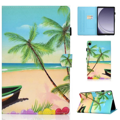 For Samsung Galaxy Tab A9+ Pattern Printing Stand Cover PU Leather Card Holder Tablet Case