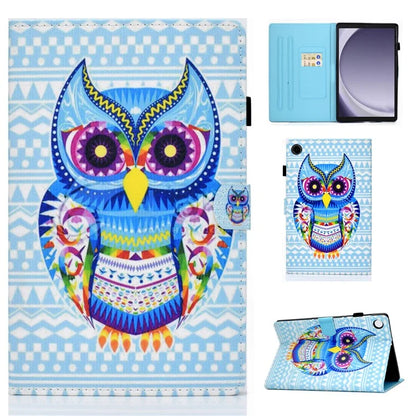 For Samsung Galaxy Tab A9+ Pattern Printing Stand Cover PU Leather Card Holder Tablet Case