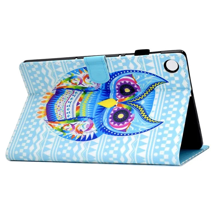 For Samsung Galaxy Tab A9+ Pattern Printing Stand Cover PU Leather Card Holder Tablet Case