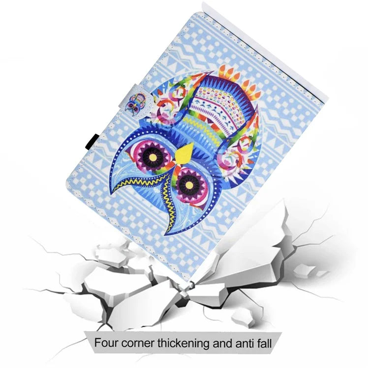 For Samsung Galaxy Tab A9+ Pattern Printing Stand Cover PU Leather Card Holder Tablet Case