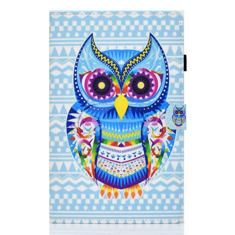 For Samsung Galaxy Tab A9+ Pattern Printing Stand Cover PU Leather Card Holder Tablet Case