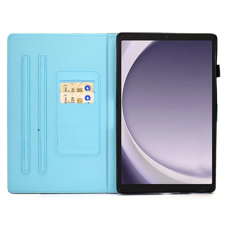 For Samsung Galaxy Tab A9+ Pattern Printing Stand Cover PU Leather Card Holder Tablet Case