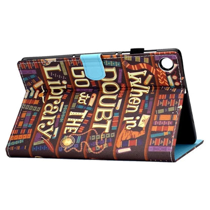 For Samsung Galaxy Tab A9+ Pattern Printing Stand Cover PU Leather Card Holder Tablet Case