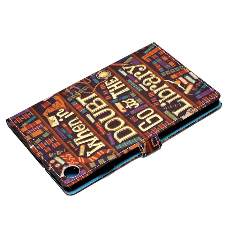 For Samsung Galaxy Tab A9+ Pattern Printing Stand Cover PU Leather Card Holder Tablet Case