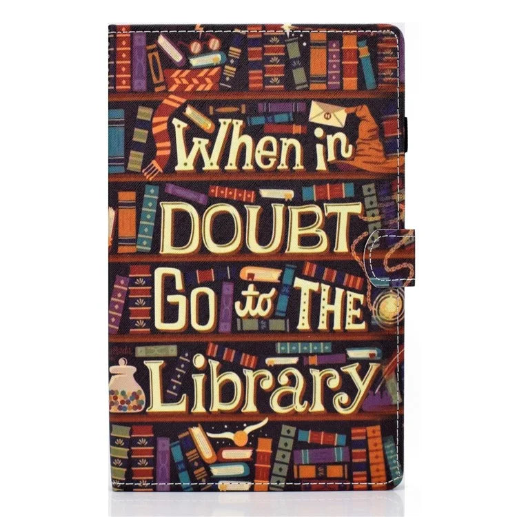 For Samsung Galaxy Tab A9+ Pattern Printing Stand Cover PU Leather Card Holder Tablet Case
