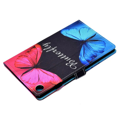 For Samsung Galaxy Tab A9+ Pattern Printing Stand Cover PU Leather Card Holder Tablet Case