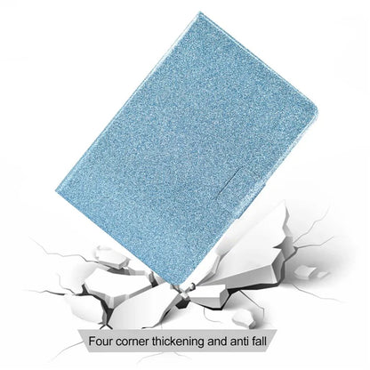 For Samsung Galaxy Tab A9+ Glitter PU Leather Case Card Slots Stand Protective Cover