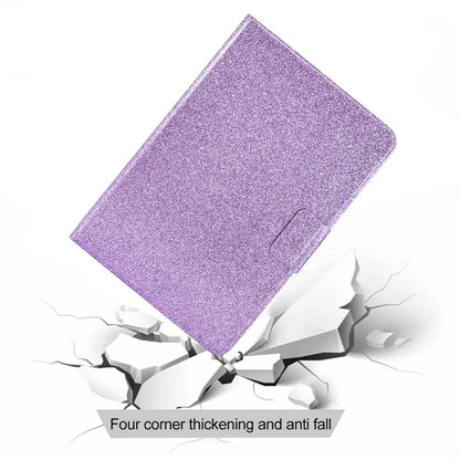 For Samsung Galaxy Tab A9+ Glitter PU Leather Case Card Slots Stand Protective Cover