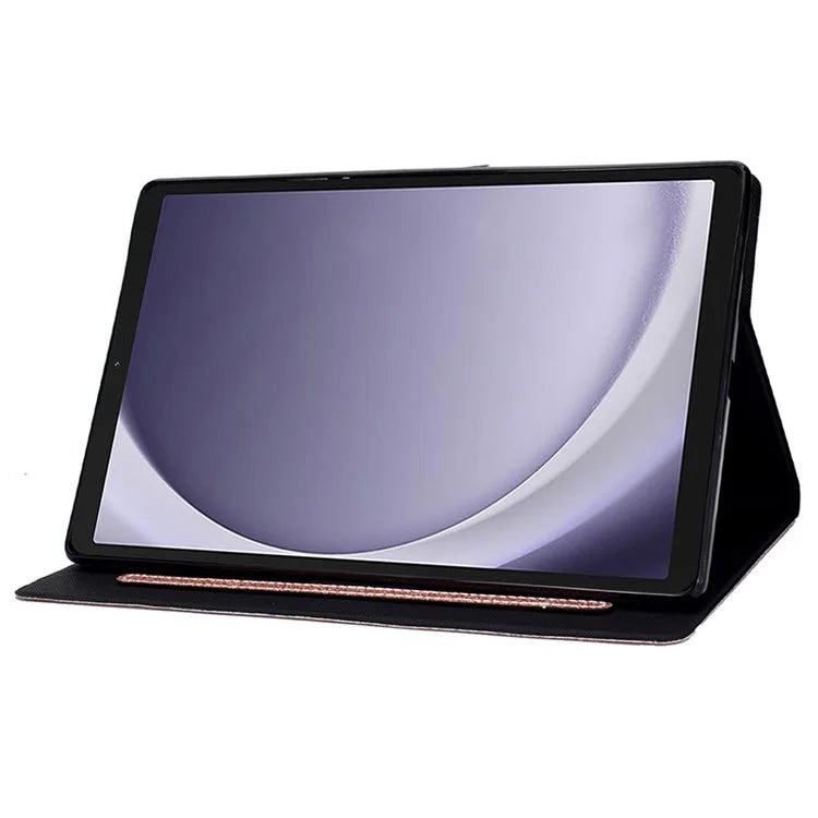 For Samsung Galaxy Tab A9+ Glitter PU Leather Case Card Slots Stand Protective Cover