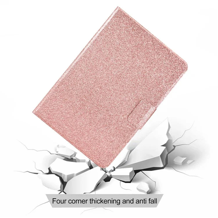 For Samsung Galaxy Tab A9+ Glitter PU Leather Case Card Slots Stand Protective Cover