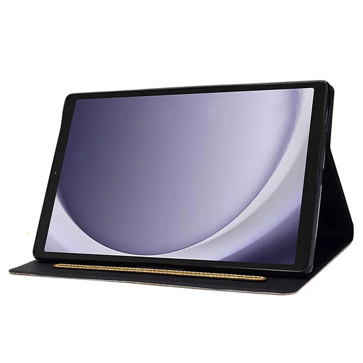 For Samsung Galaxy Tab A9+ Glitter PU Leather Case Card Slots Stand Protective Cover