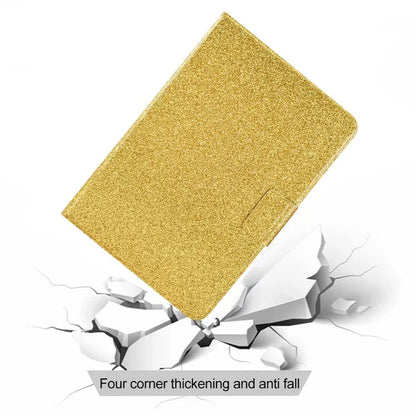 For Samsung Galaxy Tab A9+ Glitter PU Leather Case Card Slots Stand Protective Cover