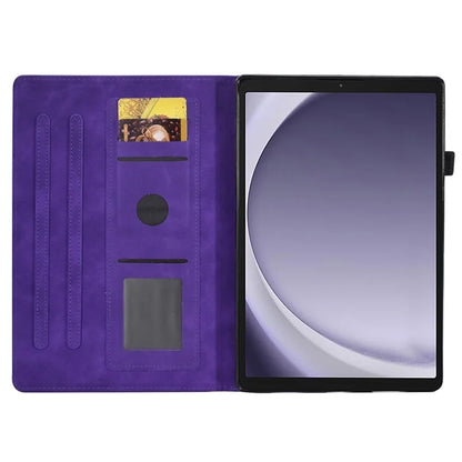 For Samsung Galaxy Tab A9+ Stand Protective Case Microfiber Leather Card Holder Smart Cover