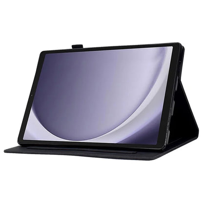 For Samsung Galaxy Tab A9 Smile Imprinted Case Microfiber Leather Card Holder Smart Tablet Cover