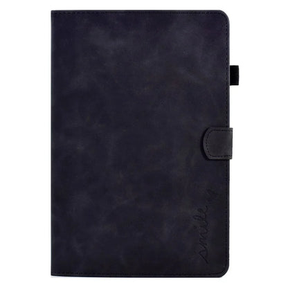 For Samsung Galaxy Tab A9 Smile Imprinted Case Microfiber Leather Card Holder Smart Tablet Cover