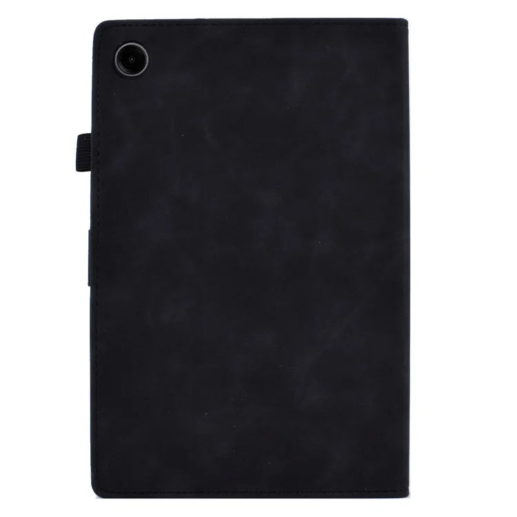 For Samsung Galaxy Tab A9 Smile Imprinted Case Microfiber Leather Card Holder Smart Tablet Cover