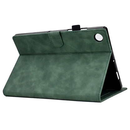 For Samsung Galaxy Tab A9 Smile Imprinted Case Microfiber Leather Card Holder Smart Tablet Cover