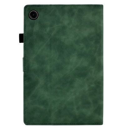 For Samsung Galaxy Tab A9 Smile Imprinted Case Microfiber Leather Card Holder Smart Tablet Cover