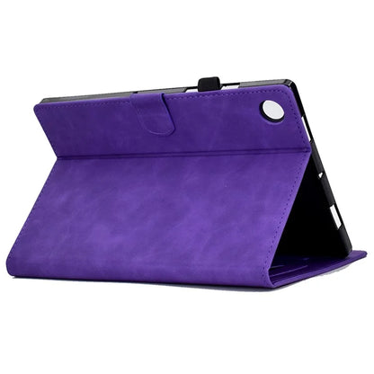For Samsung Galaxy Tab A9 Smile Imprinted Case Microfiber Leather Card Holder Smart Tablet Cover