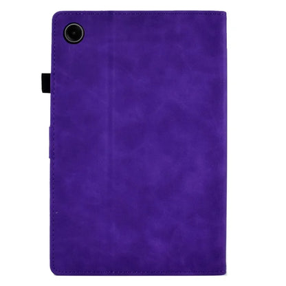 For Samsung Galaxy Tab A9 Smile Imprinted Case Microfiber Leather Card Holder Smart Tablet Cover