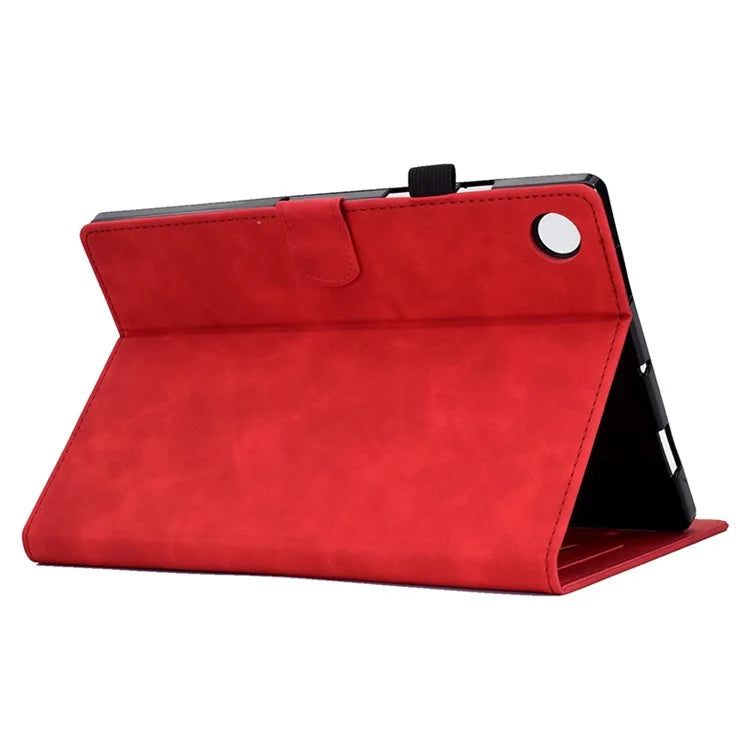For Samsung Galaxy Tab A9 Smile Imprinted Case Microfiber Leather Card Holder Smart Tablet Cover