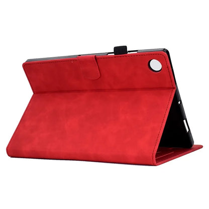 For Samsung Galaxy Tab A9 Smile Imprinted Case Microfiber Leather Card Holder Smart Tablet Cover