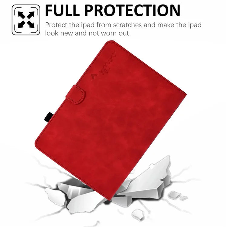For Samsung Galaxy Tab A9 Smile Imprinted Case Microfiber Leather Card Holder Smart Tablet Cover