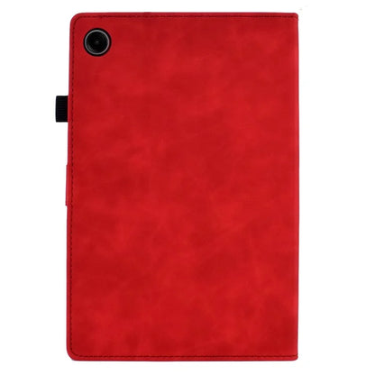 For Samsung Galaxy Tab A9 Smile Imprinted Case Microfiber Leather Card Holder Smart Tablet Cover