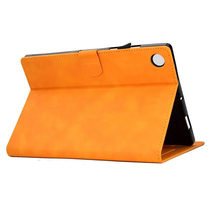 For Samsung Galaxy Tab A9 Smile Imprinted Case Microfiber Leather Card Holder Smart Tablet Cover