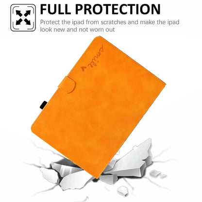 For Samsung Galaxy Tab A9 Smile Imprinted Case Microfiber Leather Card Holder Smart Tablet Cover