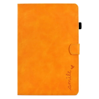 For Samsung Galaxy Tab A9 Smile Imprinted Case Microfiber Leather Card Holder Smart Tablet Cover