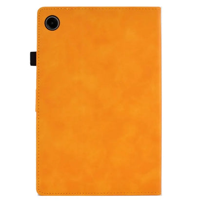 For Samsung Galaxy Tab A9 Smile Imprinted Case Microfiber Leather Card Holder Smart Tablet Cover