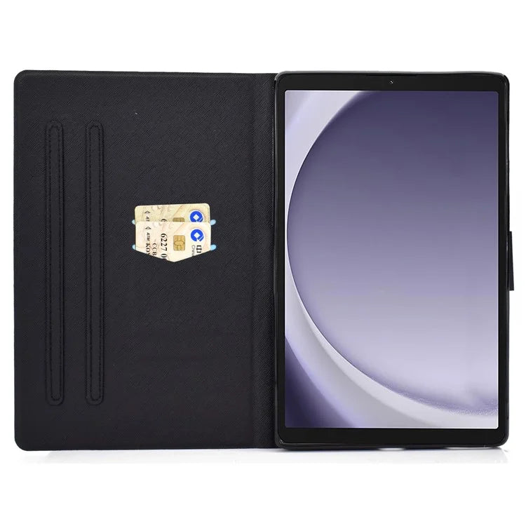 For Samsung Galaxy Tab A9 PU Leather Case Pattern Printing Card Slot Smart Tablet Cover