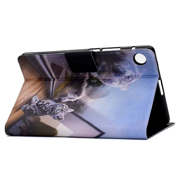 For Samsung Galaxy Tab A9 PU Leather Case Pattern Printing Card Slot Smart Tablet Cover