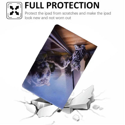 For Samsung Galaxy Tab A9 PU Leather Case Pattern Printing Card Slot Smart Tablet Cover