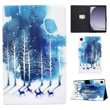 For Samsung Galaxy Tab A9 PU Leather Case Pattern Printing Card Slot Smart Tablet Cover